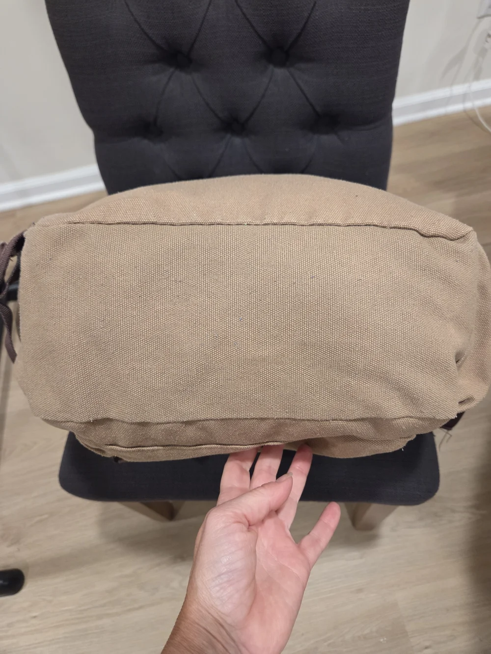 Bella Russo Backpack Unisex Medium Canvas Khaki Vintage Rucksack Gorpcore Bag
